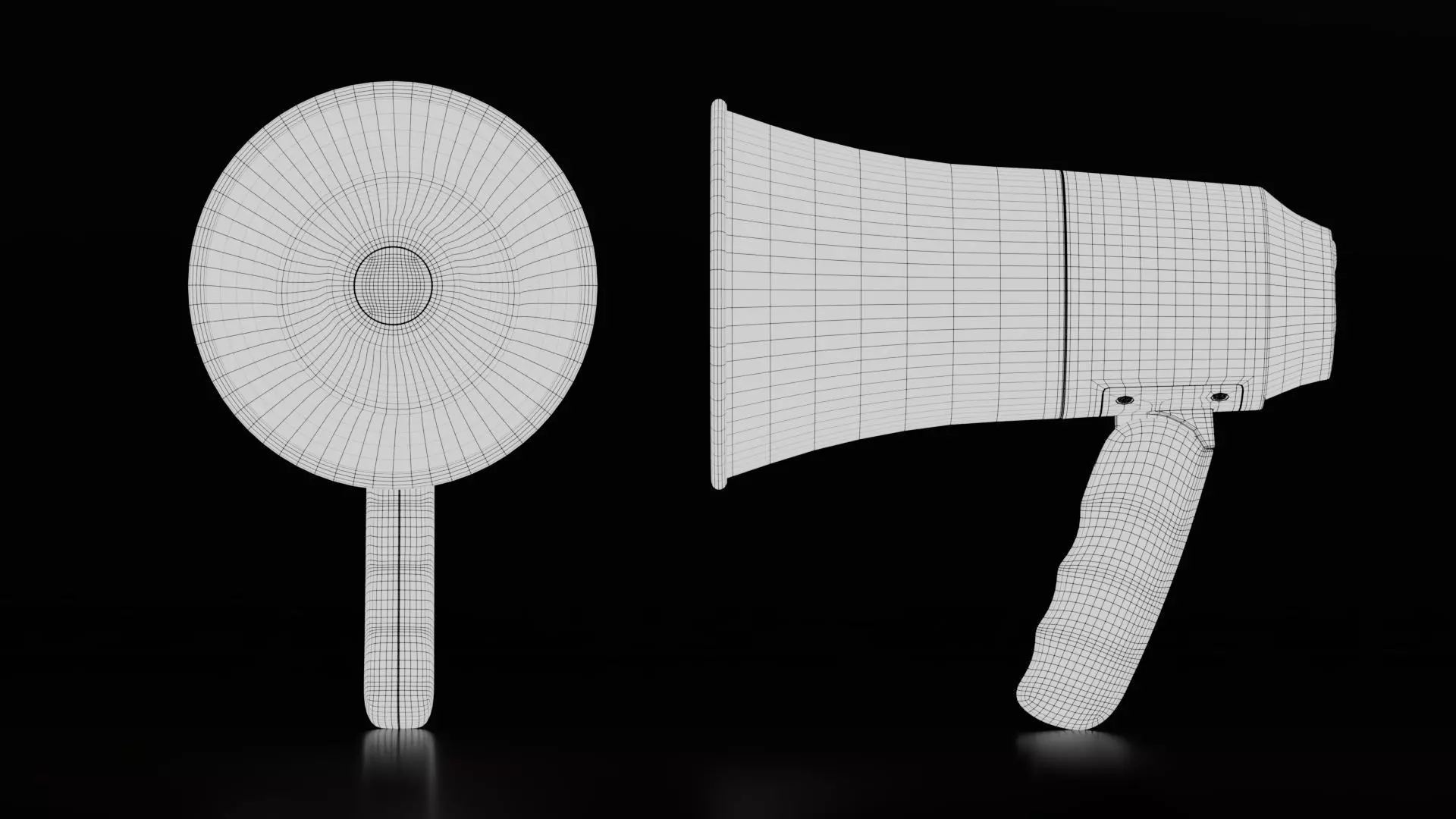 Realistic Dual Megaphones Low-poly 3D model_12