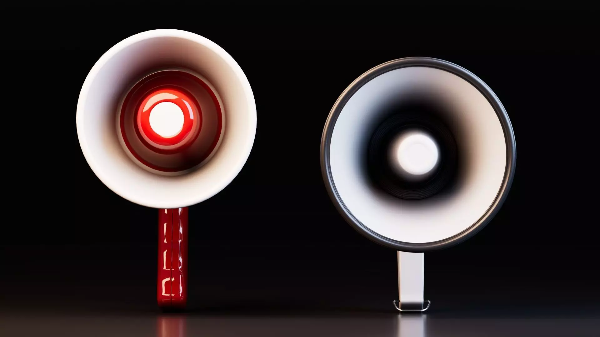 Realistic Dual Megaphones Low-poly 3D model_2