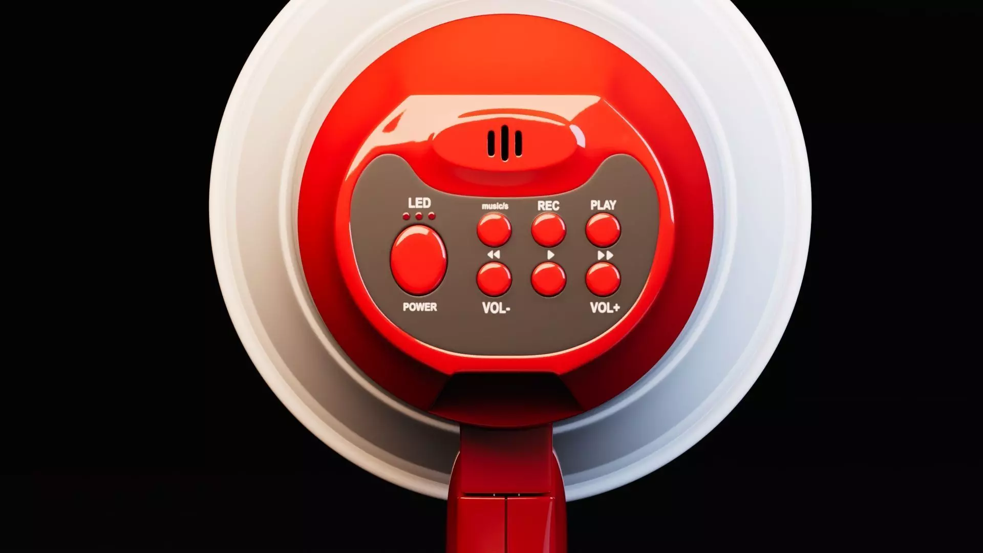 Realistic Dual Megaphones Low-poly 3D model_7