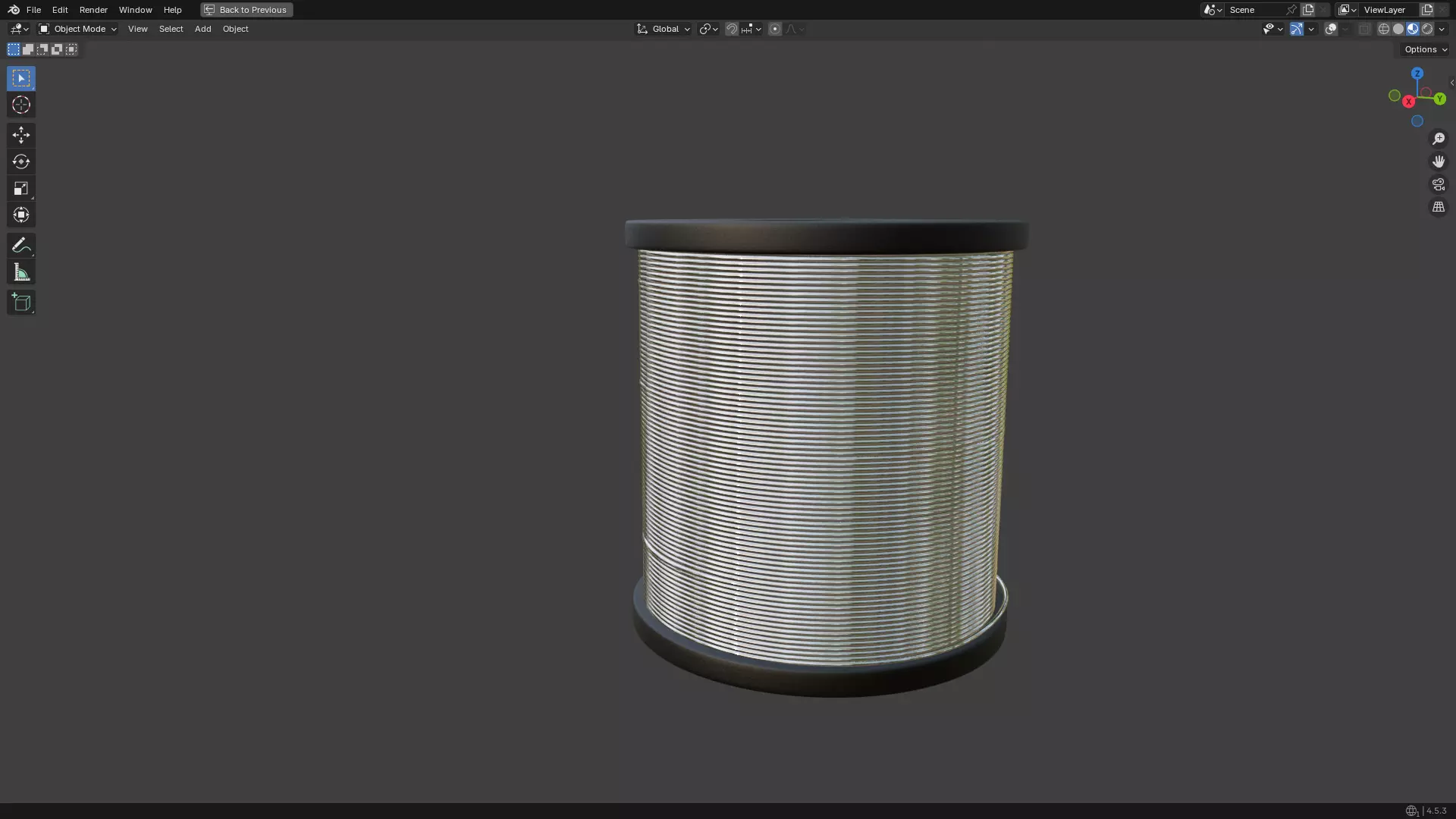 Solder Spool of Silver Wire PBR 3D model_9