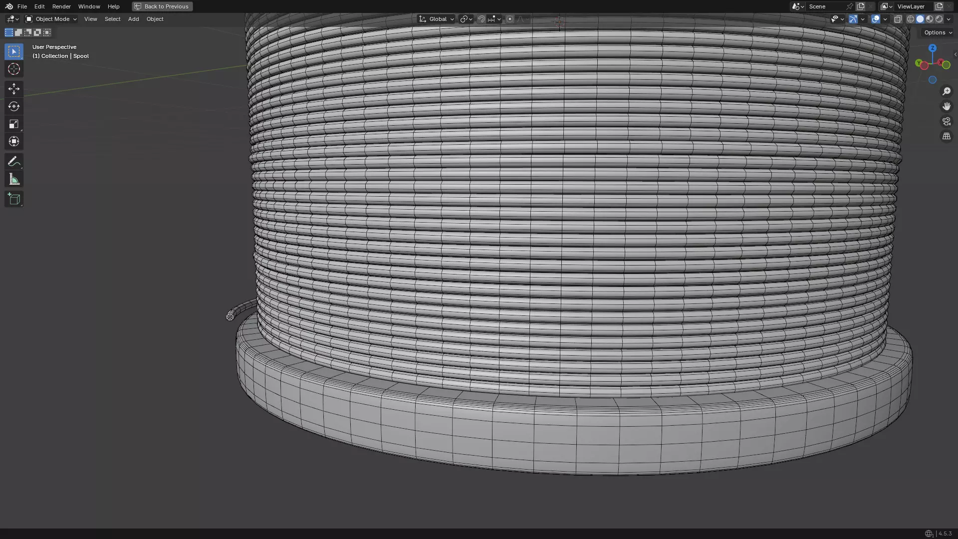 Solder Spool of Silver Wire PBR 3D model_28