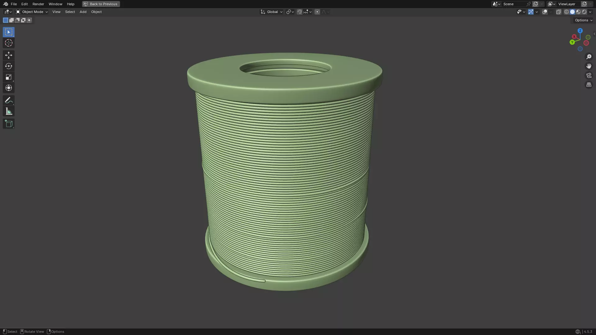 Solder Spool of Silver Wire PBR 3D model_12