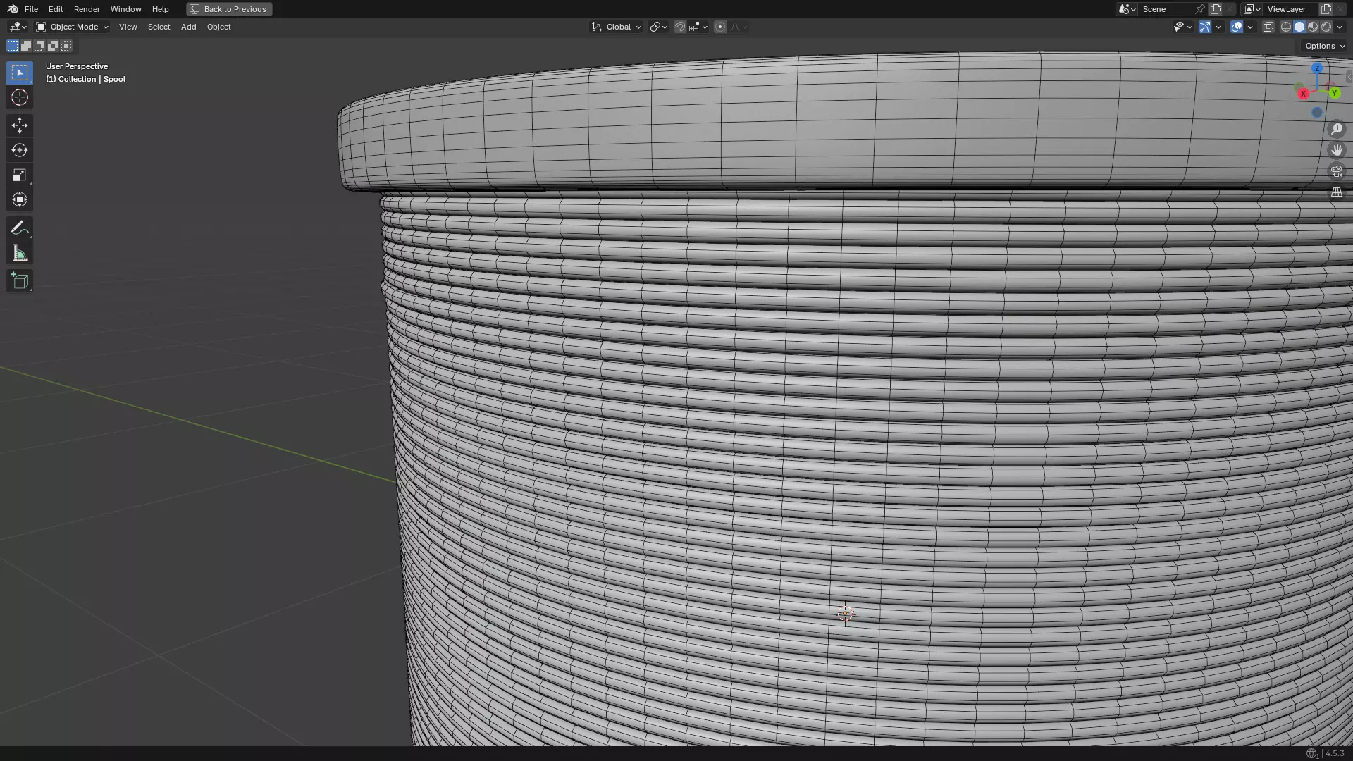 Solder Spool of Silver Wire PBR 3D model_33