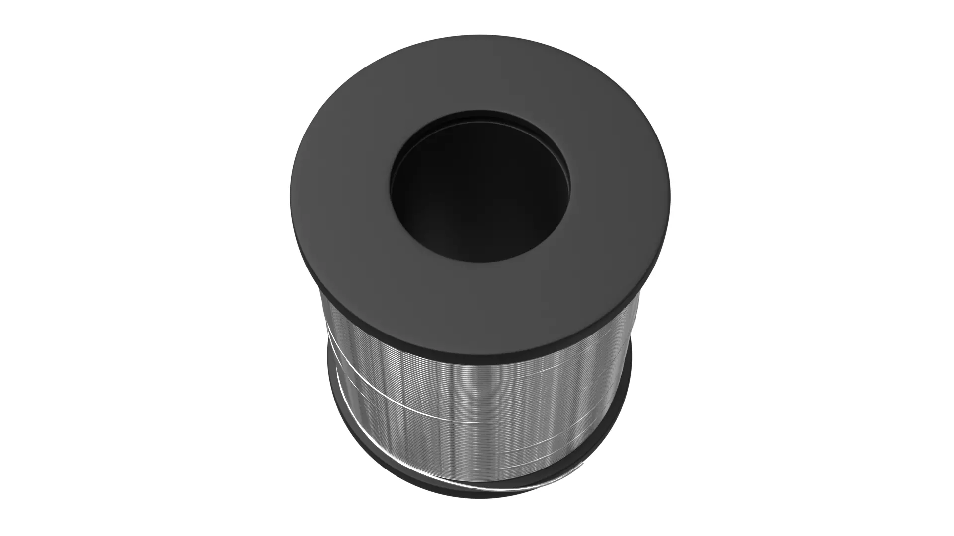 Solder Spool of Silver Wire PBR 3D model_2