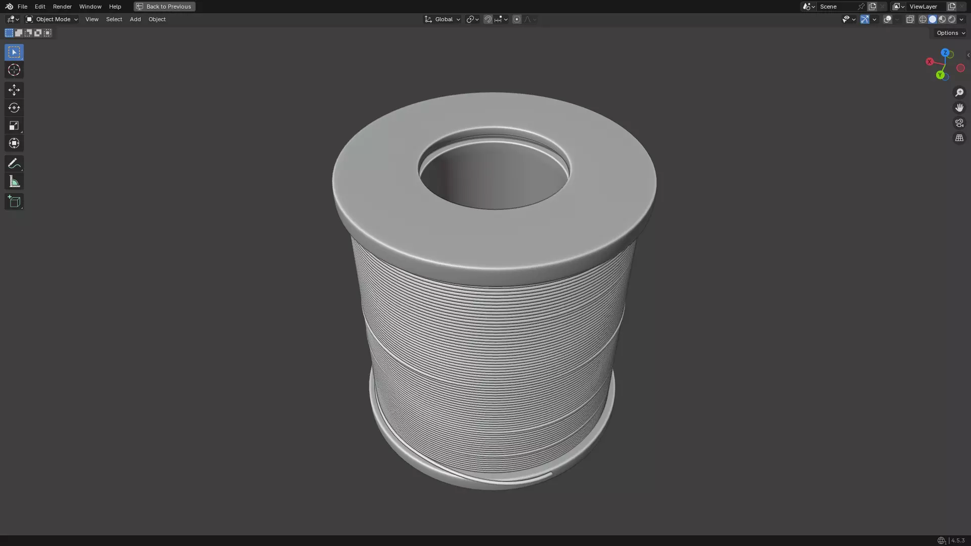 Solder Spool of Silver Wire PBR 3D model_27