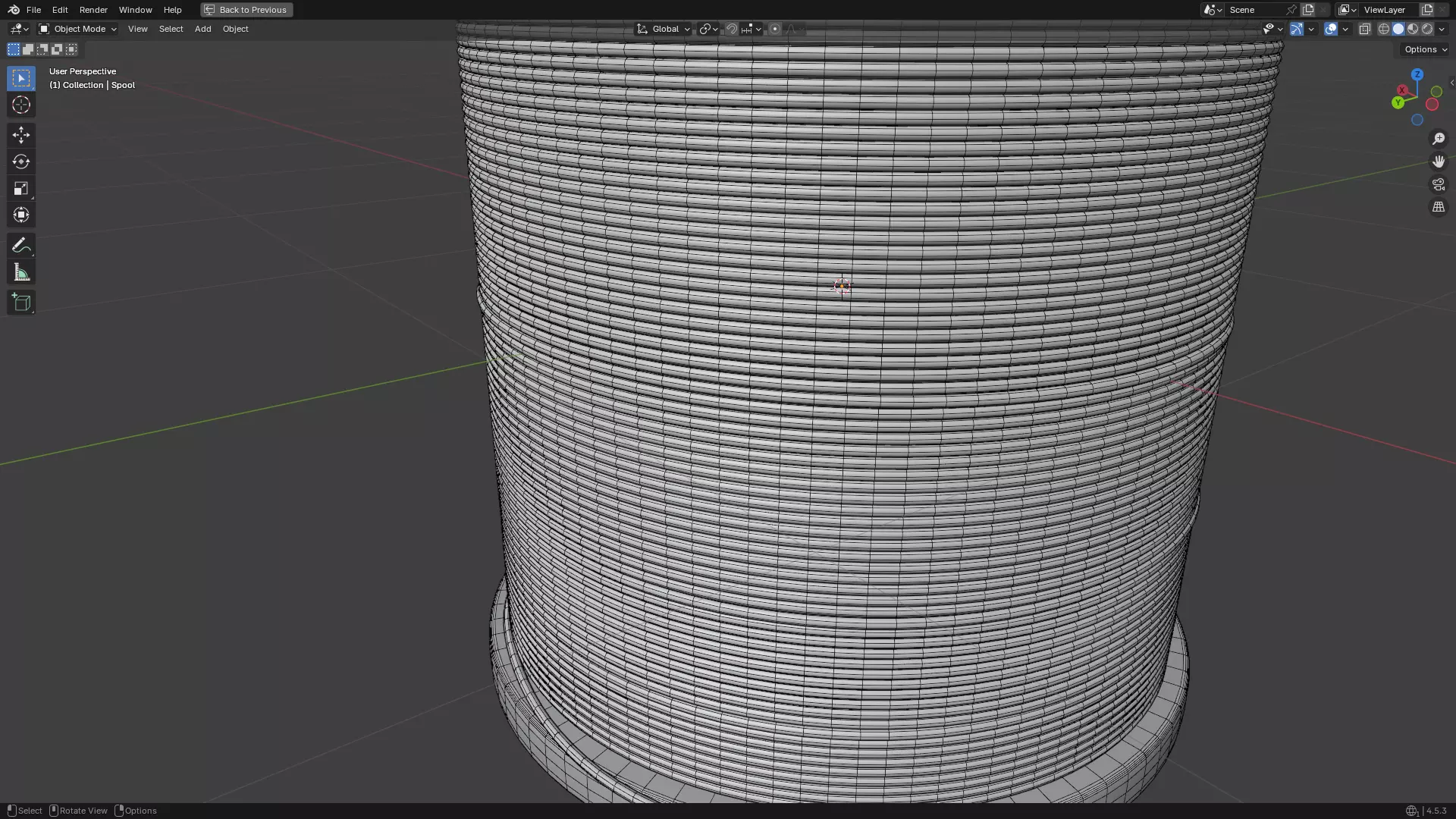 Solder Spool of Silver Wire PBR 3D model_29