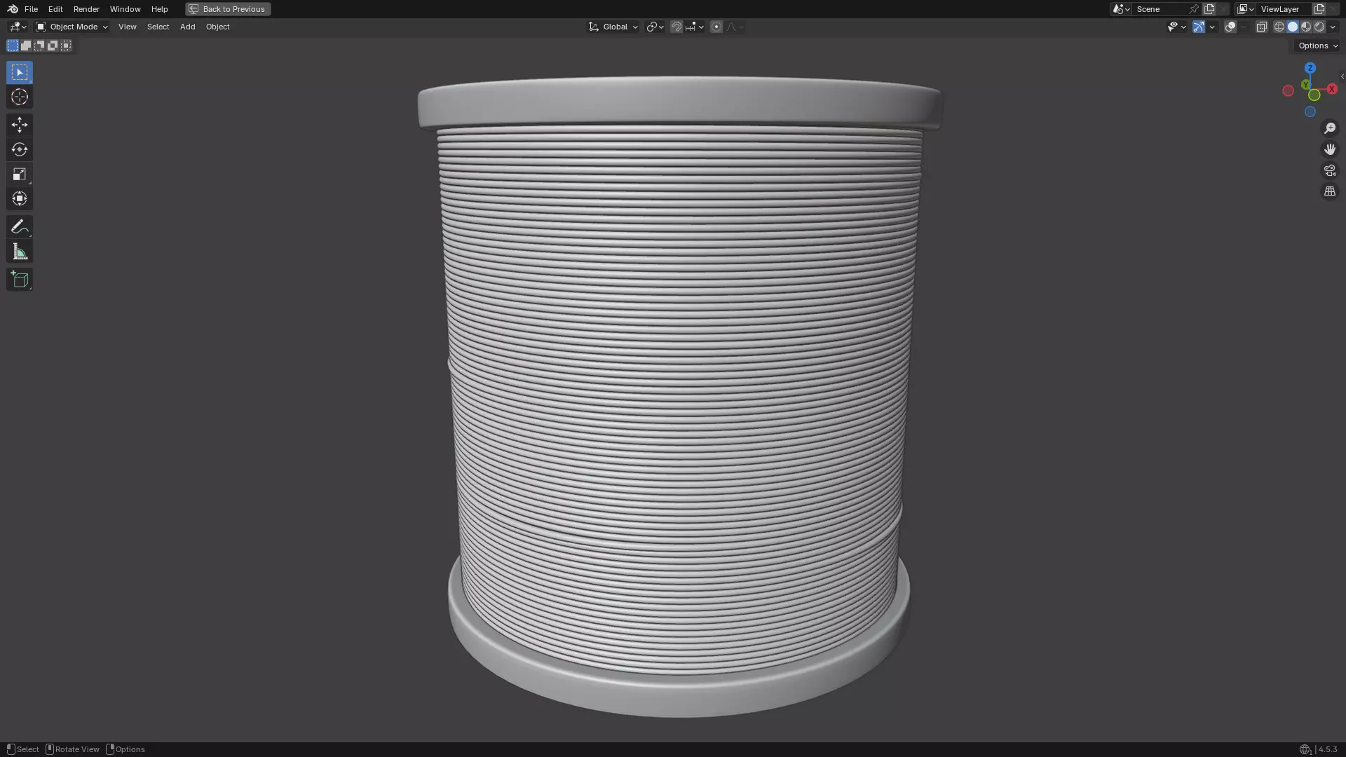 Solder Spool of Silver Wire PBR 3D model_22