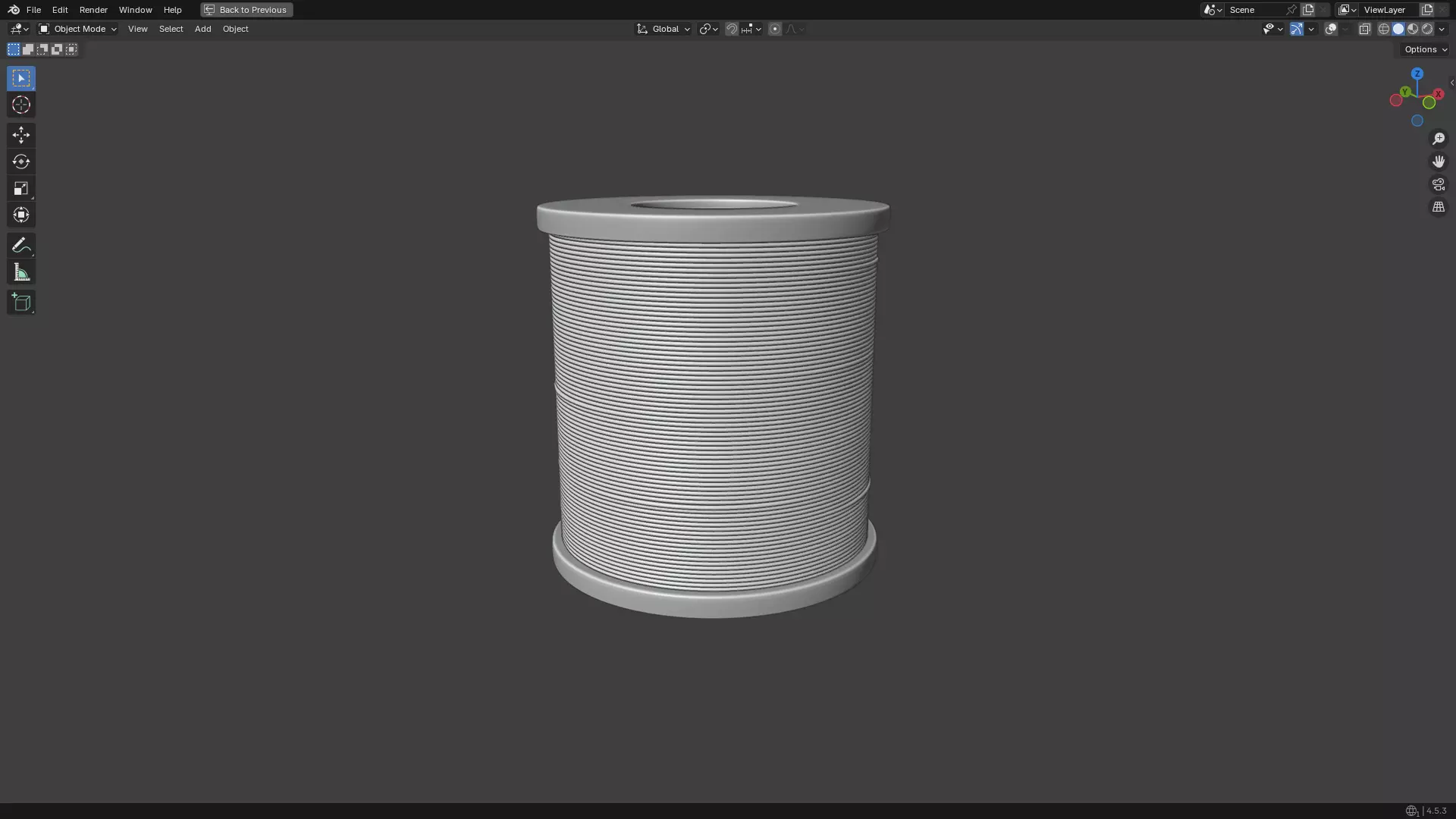 Solder Spool of Silver Wire PBR 3D model_25