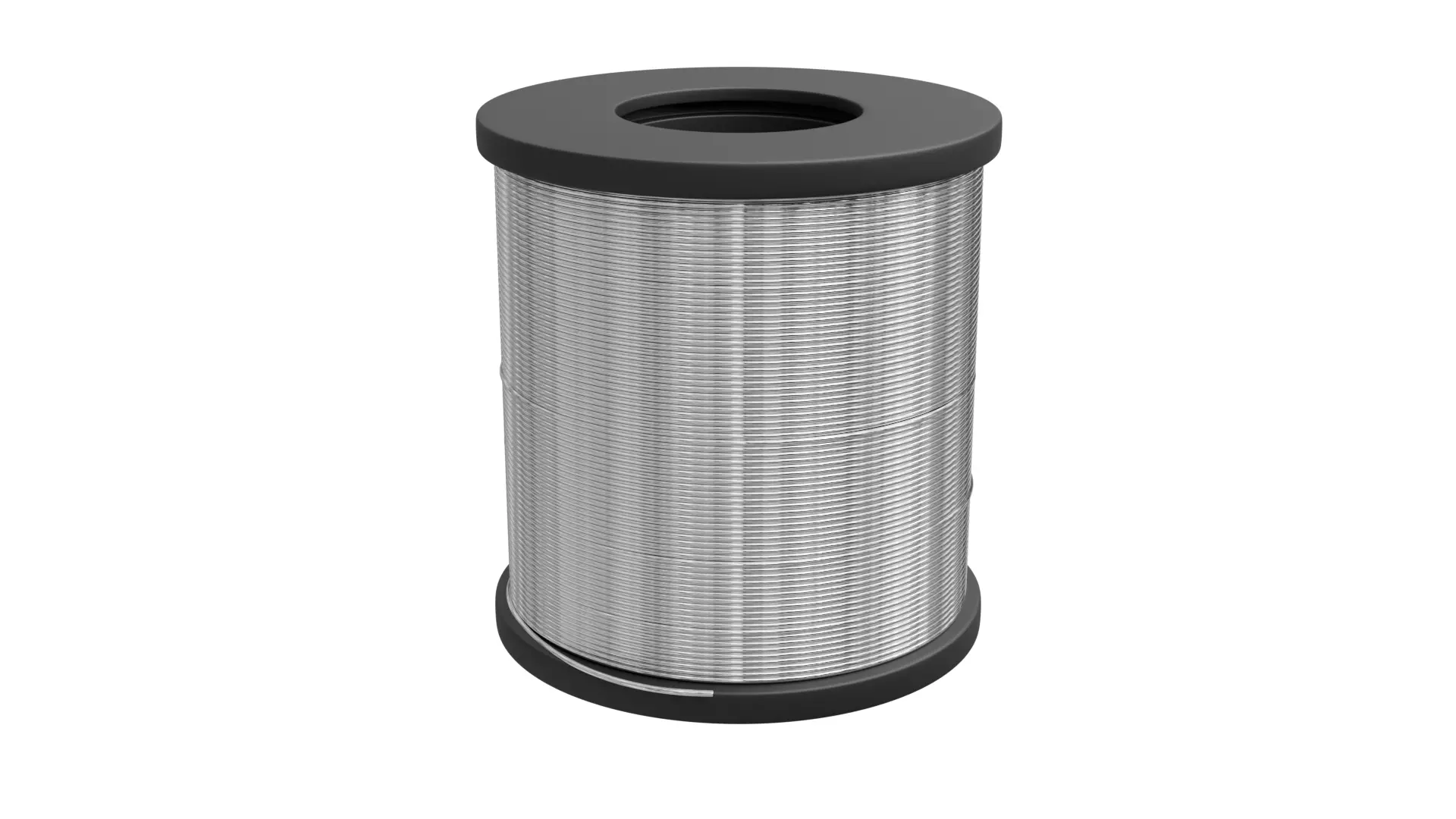 Solder Spool of Silver Wire PBR 3D model_0