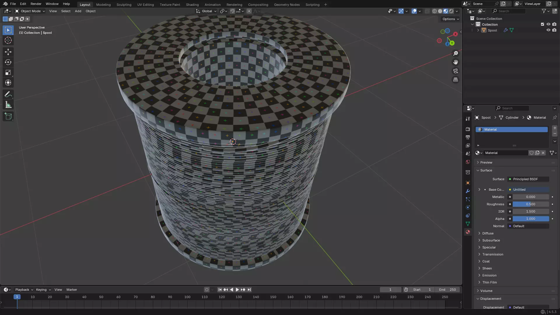 Solder Spool of Silver Wire PBR 3D model_39