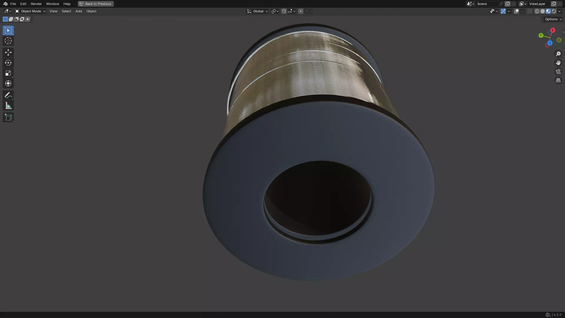 Solder Spool of Silver Wire PBR 3D model_11