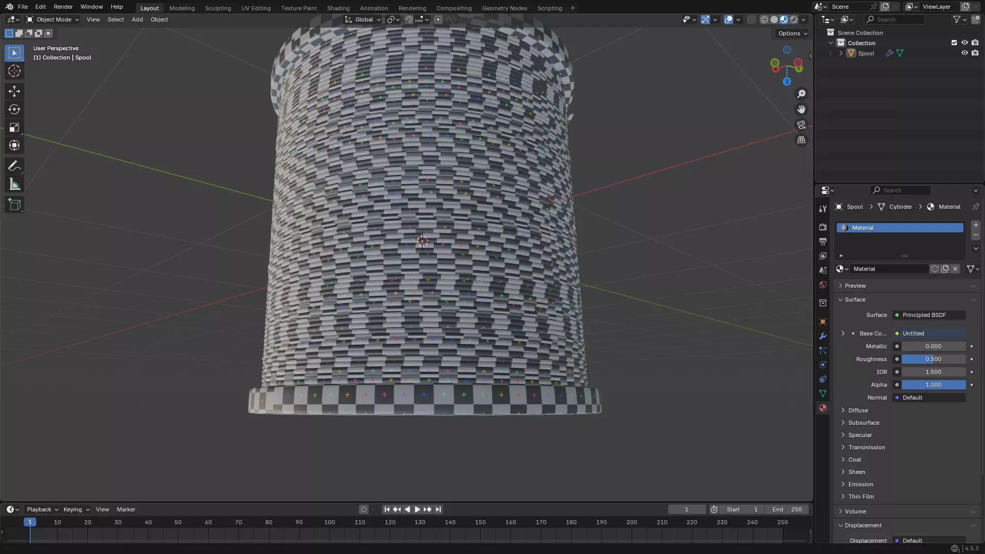 Solder Spool of Silver Wire PBR 3D model_43