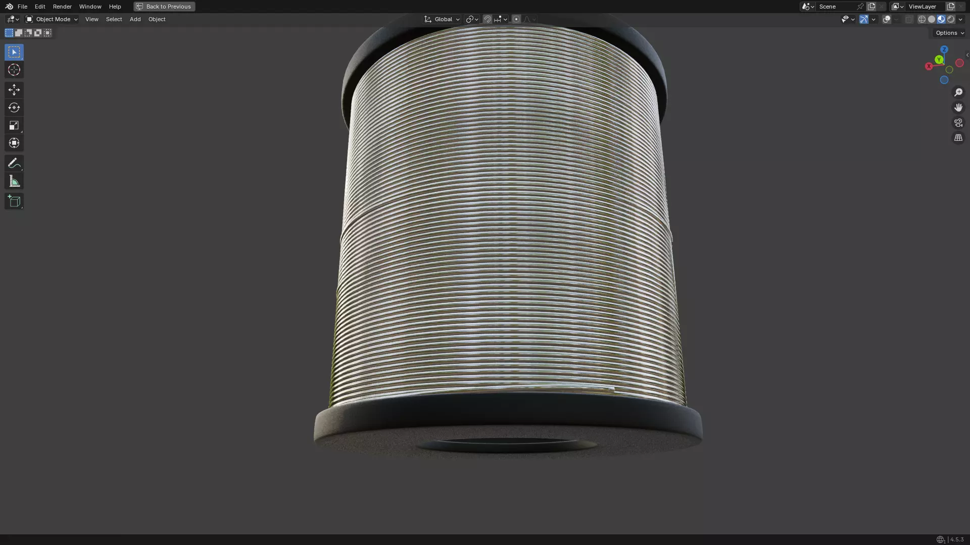 Solder Spool of Silver Wire PBR 3D model_5