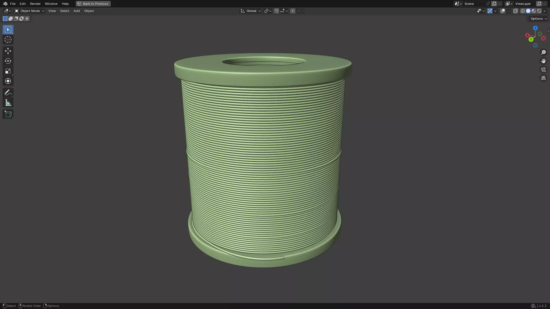 Solder Spool of Silver Wire PBR 3D model_14