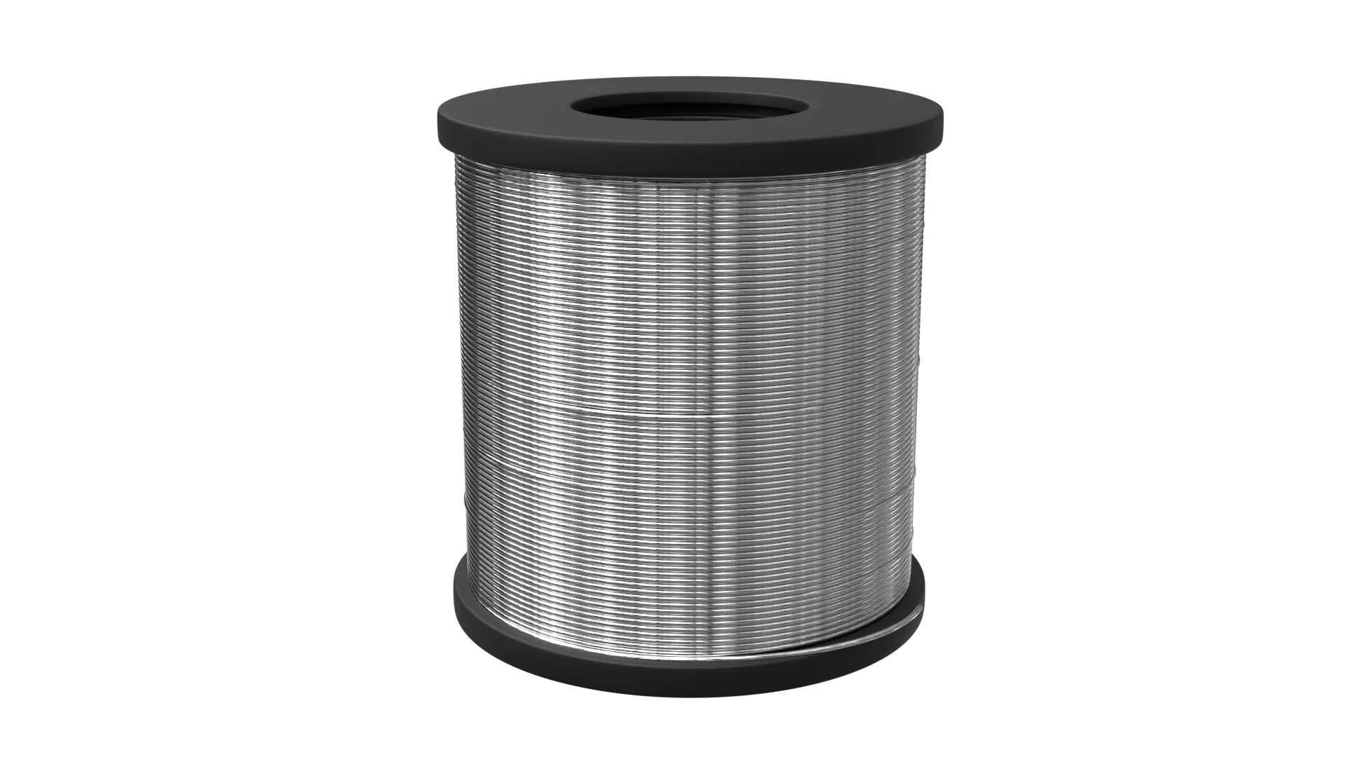 Solder Spool of Silver Wire PBR 3D model_1