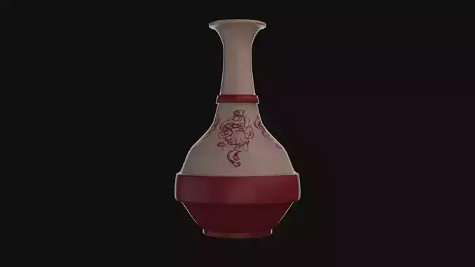 Elegant Chinese-Inspired Red and White Tiger Paw Vase