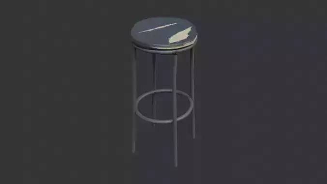 Bar Stool with Dark Wood Top and Metal Frame
