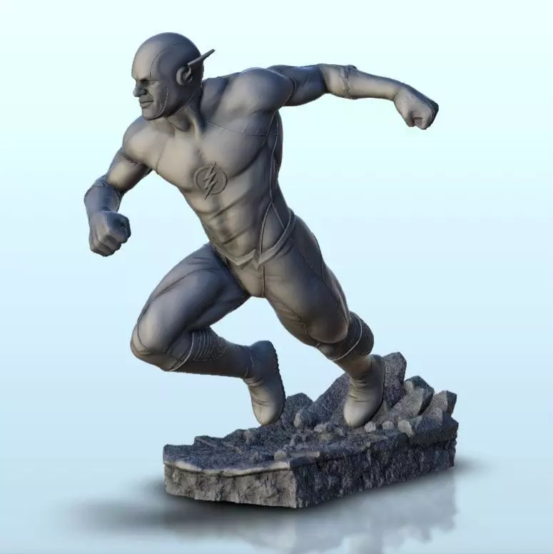 Flash running on rock 3 - Modern WW2 WW1 World War Diaroma Warga 3D print model_0