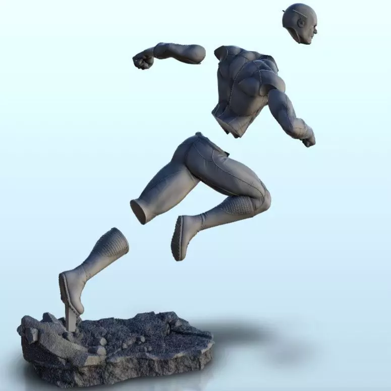 Flash running on rock 3 - Modern WW2 WW1 World War Diaroma Warga 3D print model_12