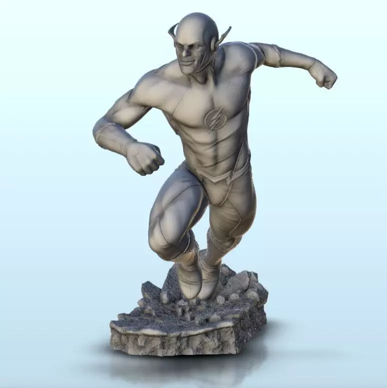 Flash running on rock 3 - Modern WW2 WW1 World War Diaroma Warga 3D print model_13