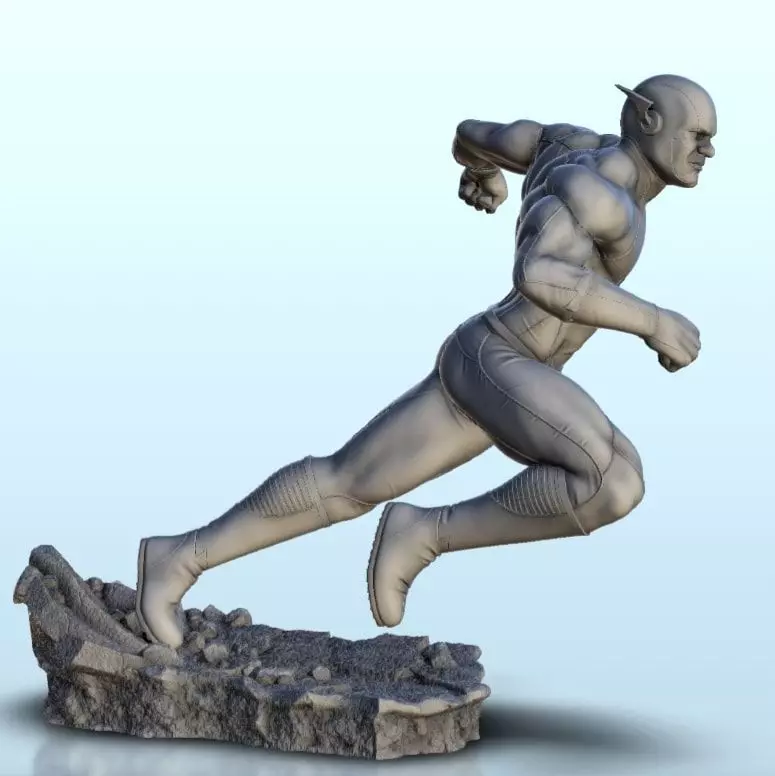 Flash running on rock 3 - Modern WW2 WW1 World War Diaroma Warga 3D print model_14