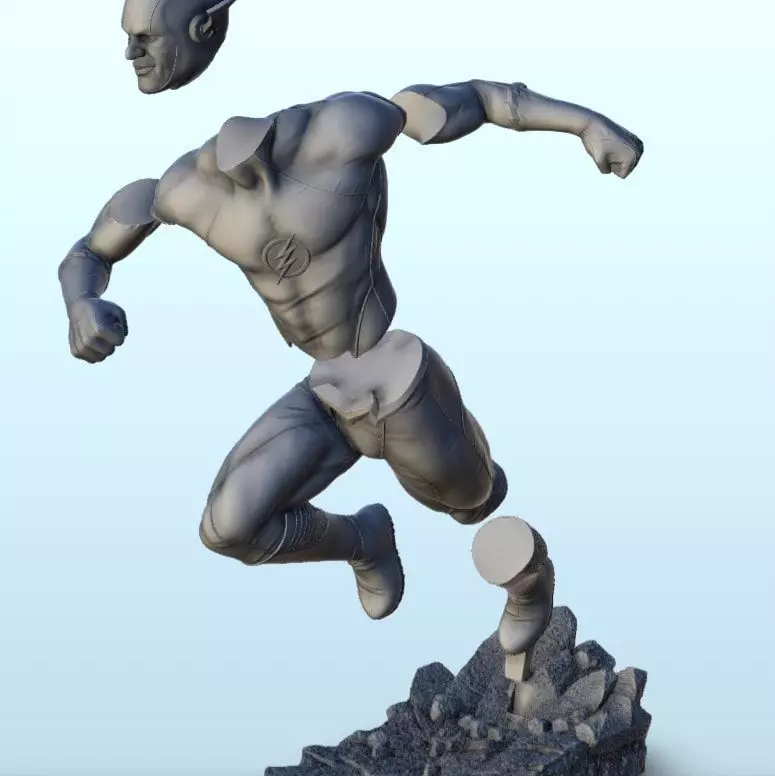 Flash running on rock 3 - Modern WW2 WW1 World War Diaroma Warga 3D print model_10