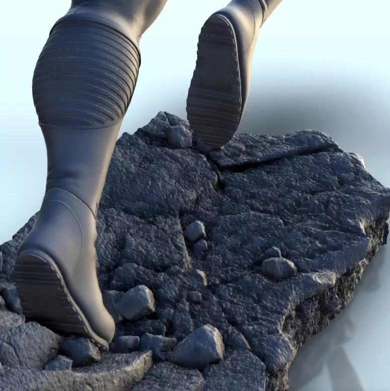 Flash running on rock 3 - Modern WW2 WW1 World War Diaroma Warga 3D print model_9