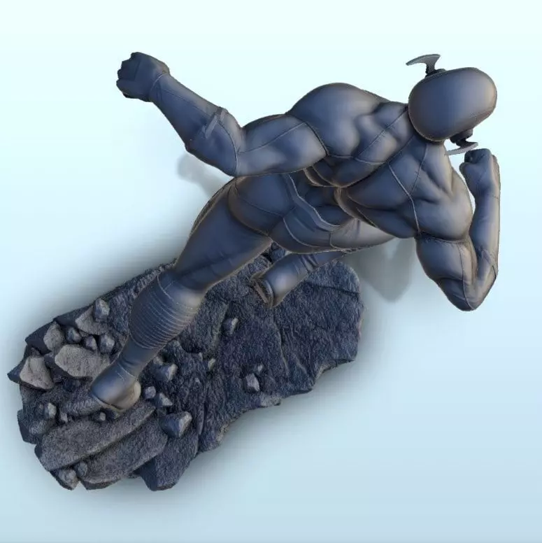 Flash running on rock 3 - Modern WW2 WW1 World War Diaroma Warga 3D print model_16