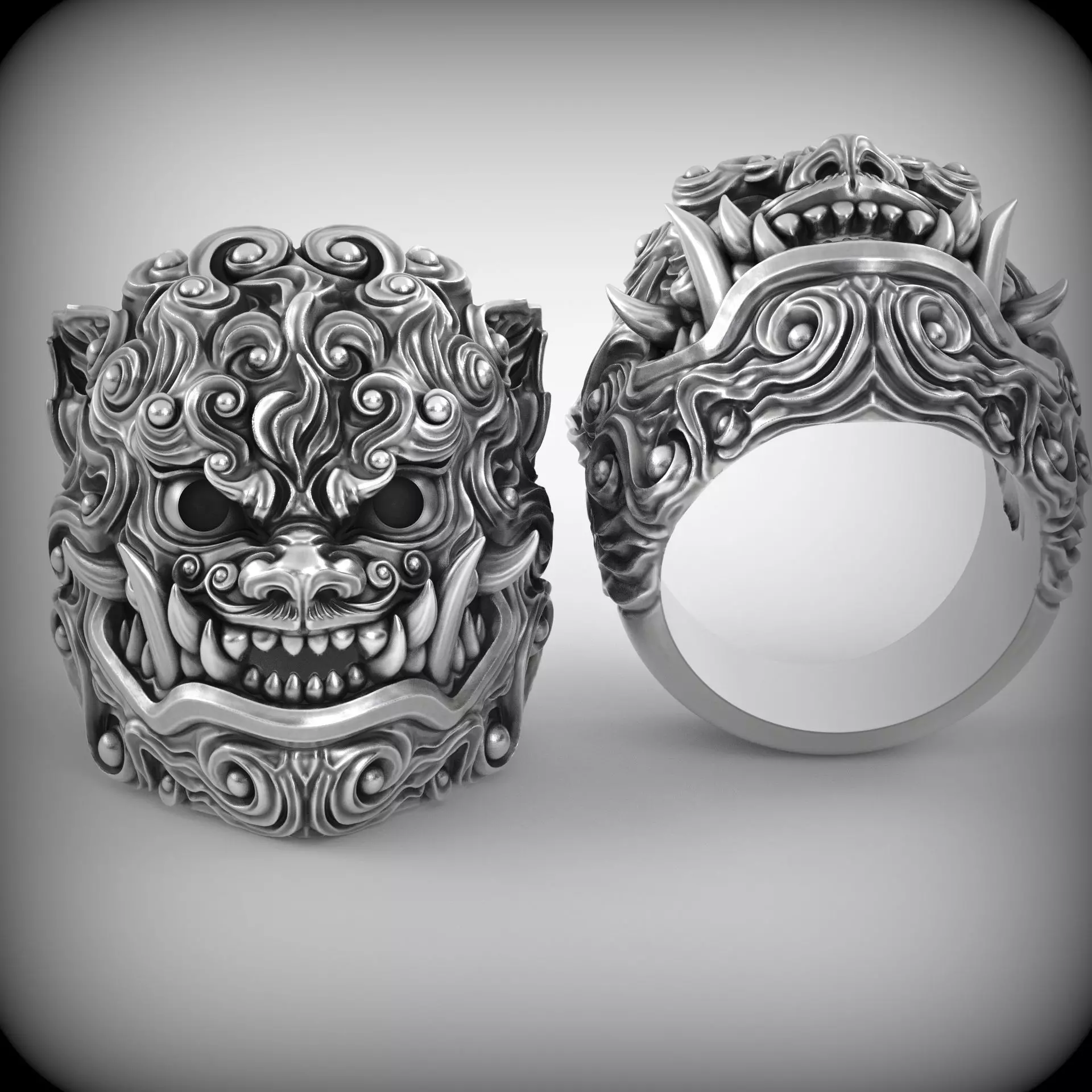 Ring Man Foo Lion Head 3D print model