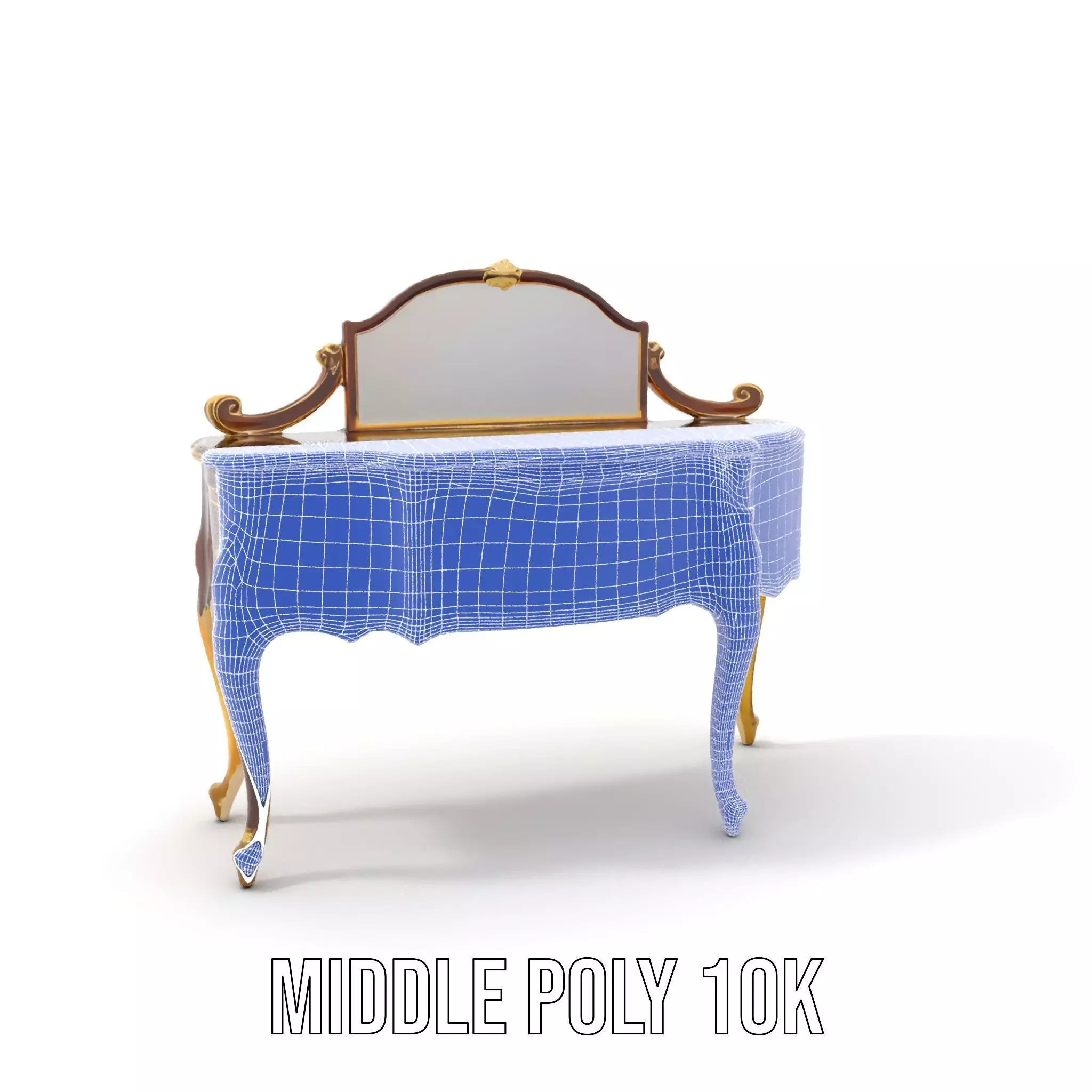 Elegant Walnut Vanity model pack Low-poly 3D model_28