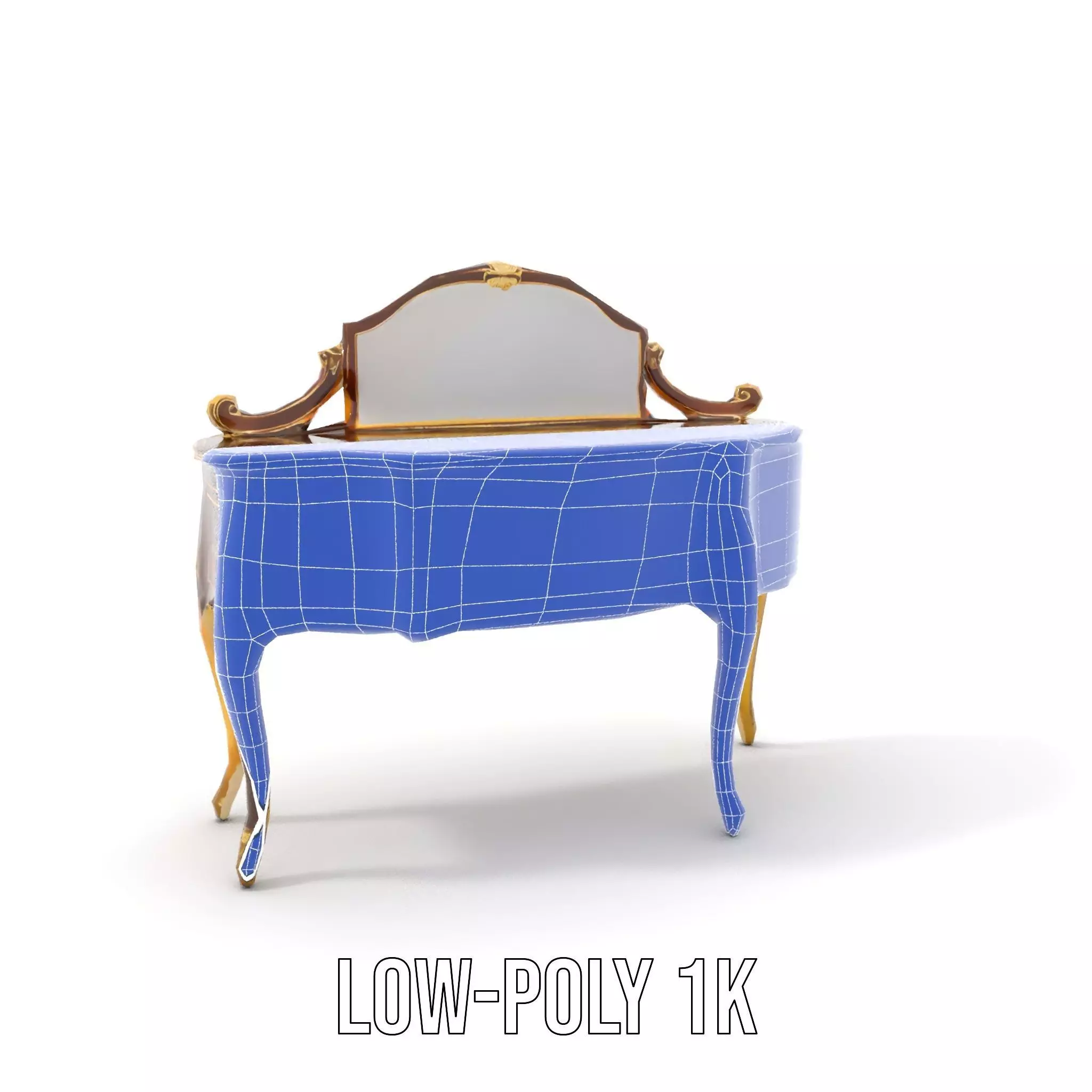 Elegant Walnut Vanity model pack Low-poly 3D model_18