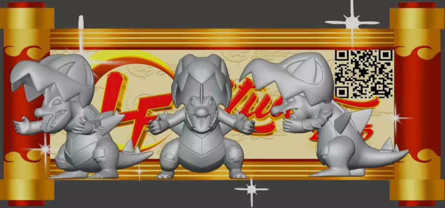 Pokemon Mega Feraligar 3D print model_2