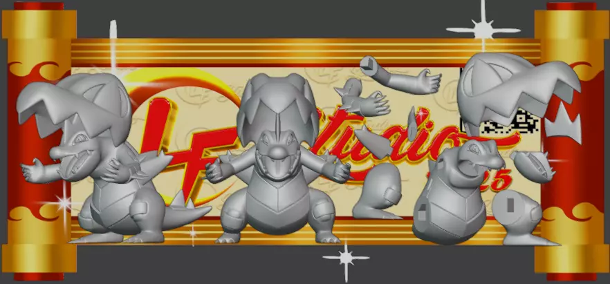 Pokemon Mega Feraligar 3D print model_1