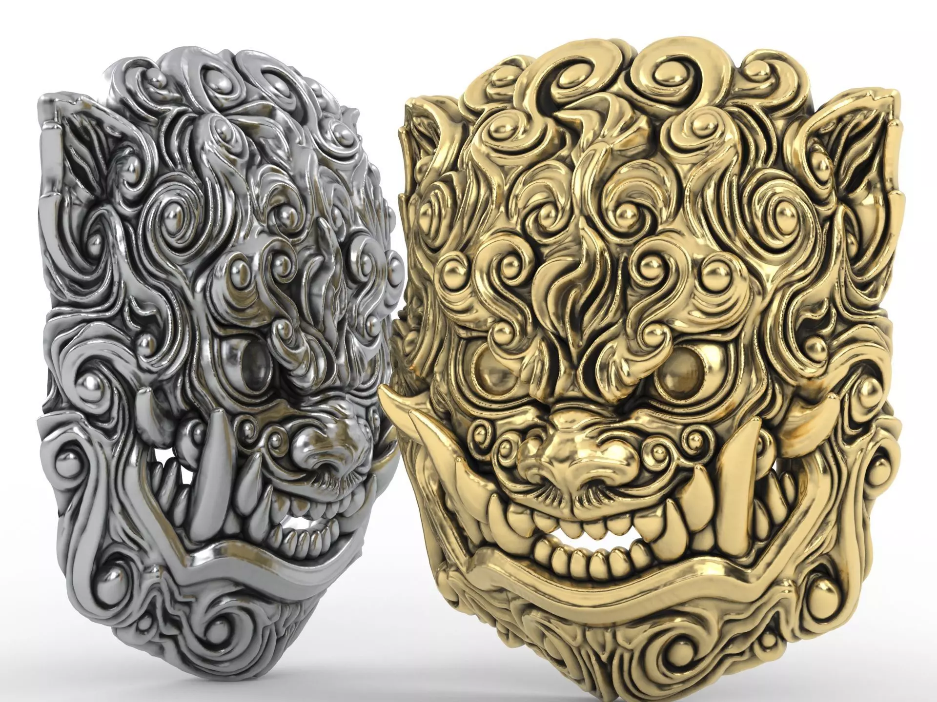 Pendant Man Foo Lion Head 3D print model_12