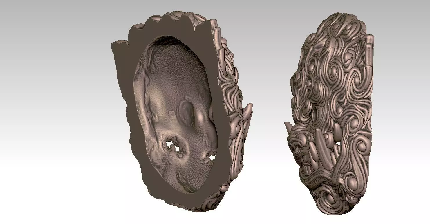 Pendant Man Foo Lion Head 3D print model_10