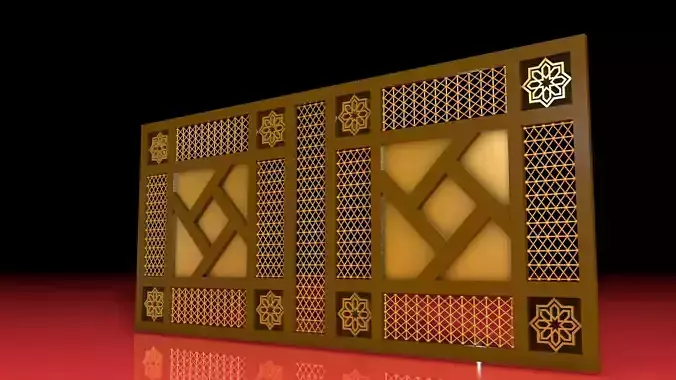 Islamic Mashrabiya Panel 3D Model