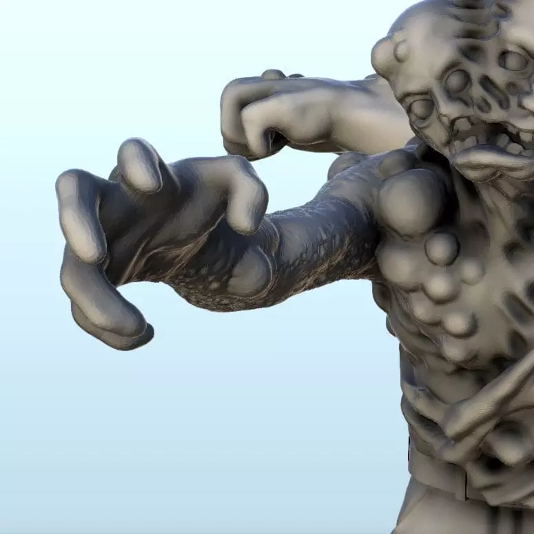 Set of six infected creatures and base 12 supported versions 3D print model_24