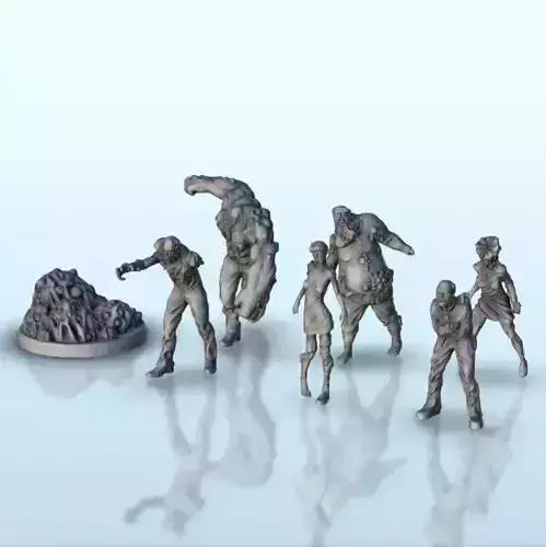 Set of six infected creatures and base 12  supported versions