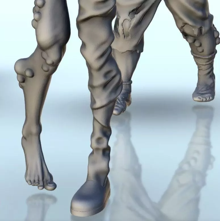 Set of six infected creatures and base 12 supported versions 3D print model_14