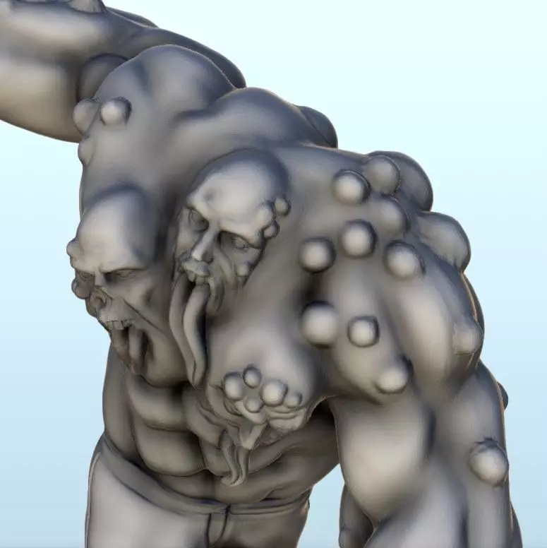 Set of six infected creatures and base 12 supported versions 3D print model_27