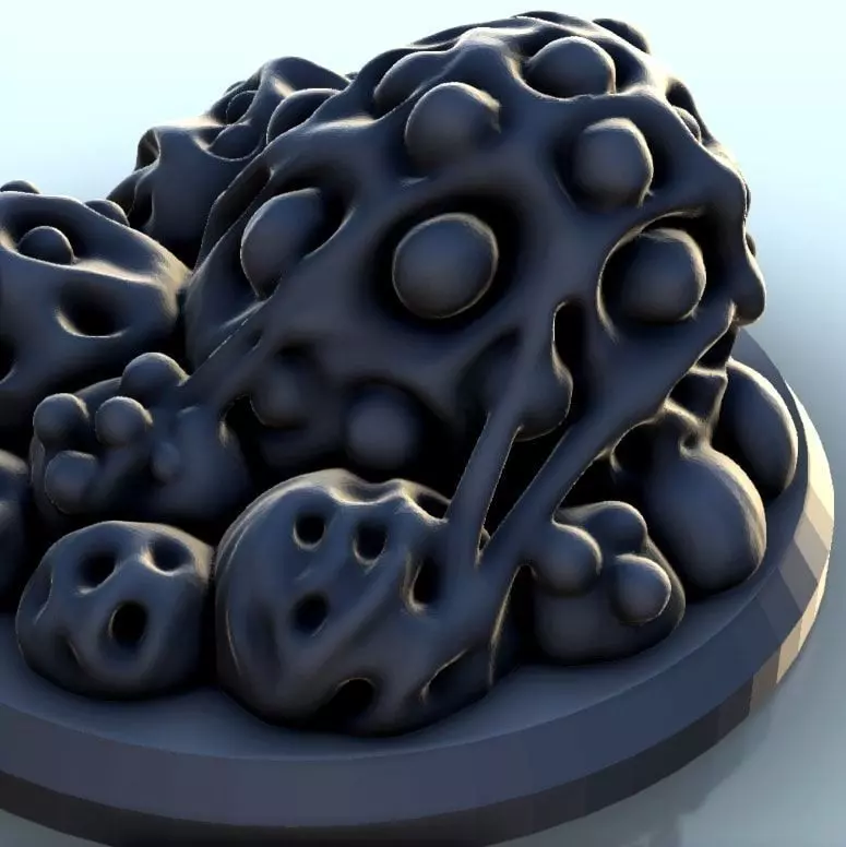 Set of six infected creatures and base 12 supported versions 3D print model_33