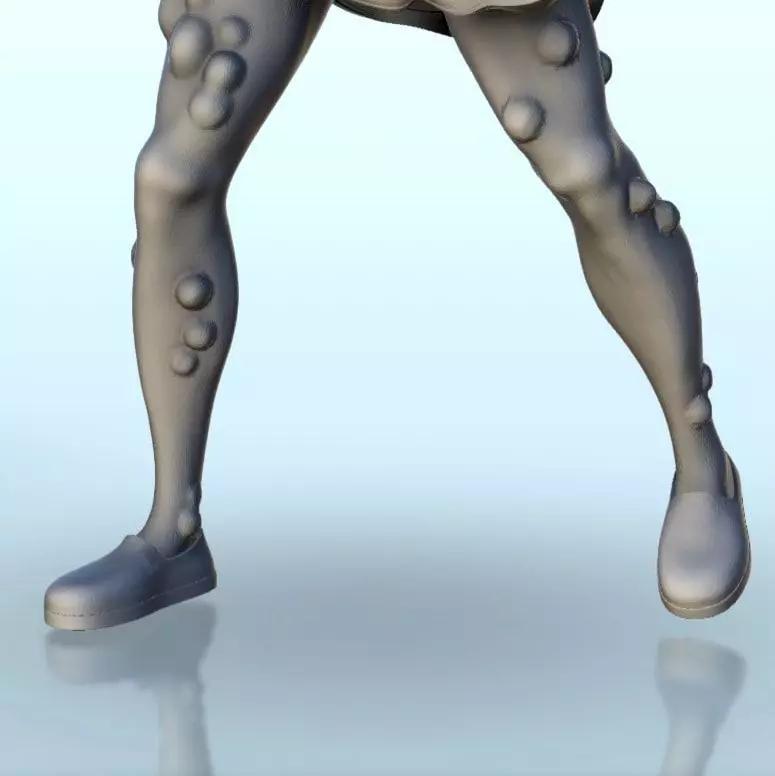 Set of six infected creatures and base 12 supported versions 3D print model_8