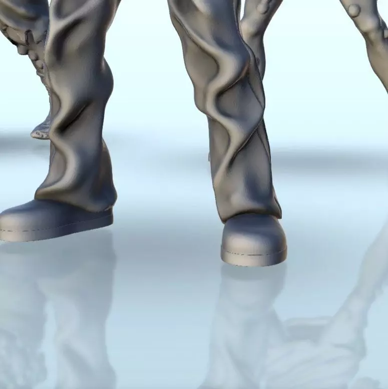 Set of six infected creatures and base 12 supported versions 3D print model_5