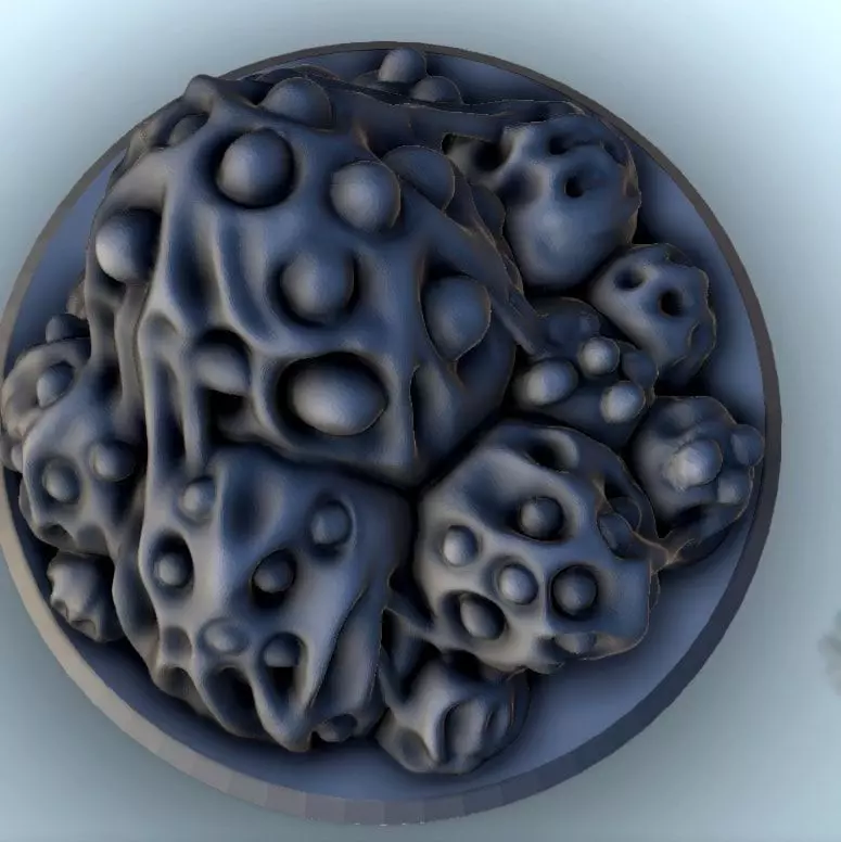 Set of six infected creatures and base 12 supported versions 3D print model_35