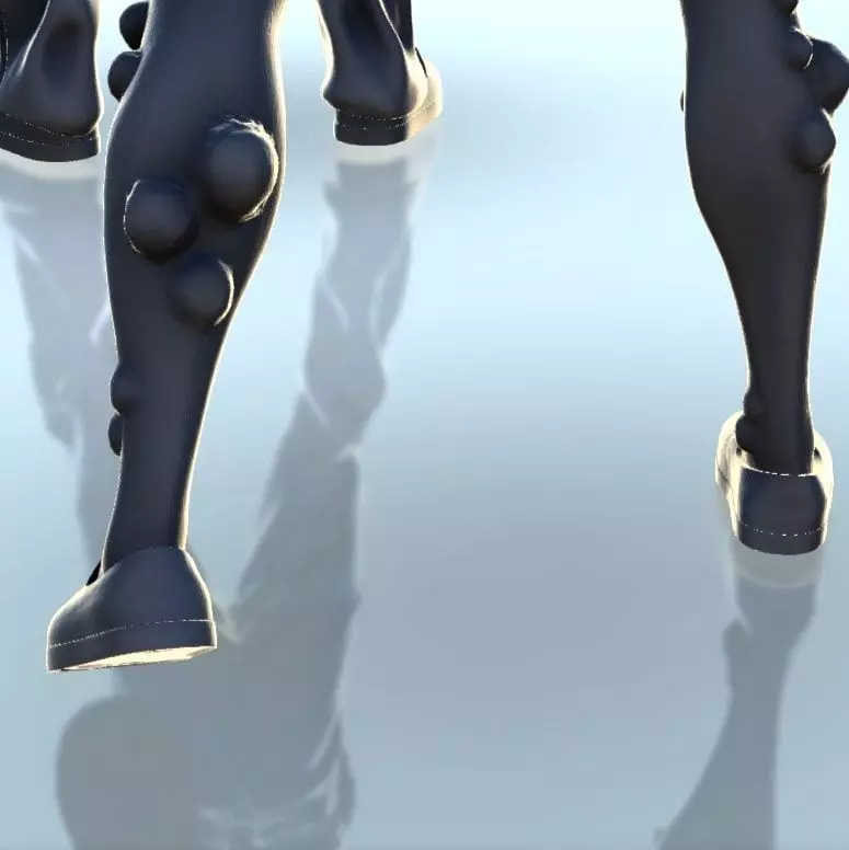 Set of six infected creatures and base 12 supported versions 3D print model_11