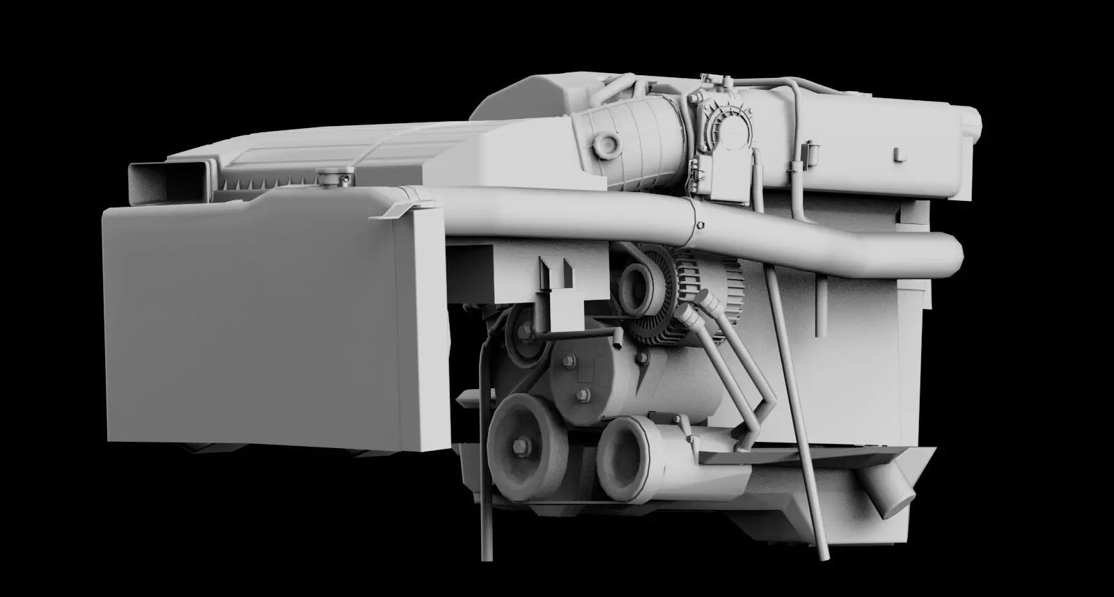 Honda F20C S2000 Engine Low-poly 3D model_9