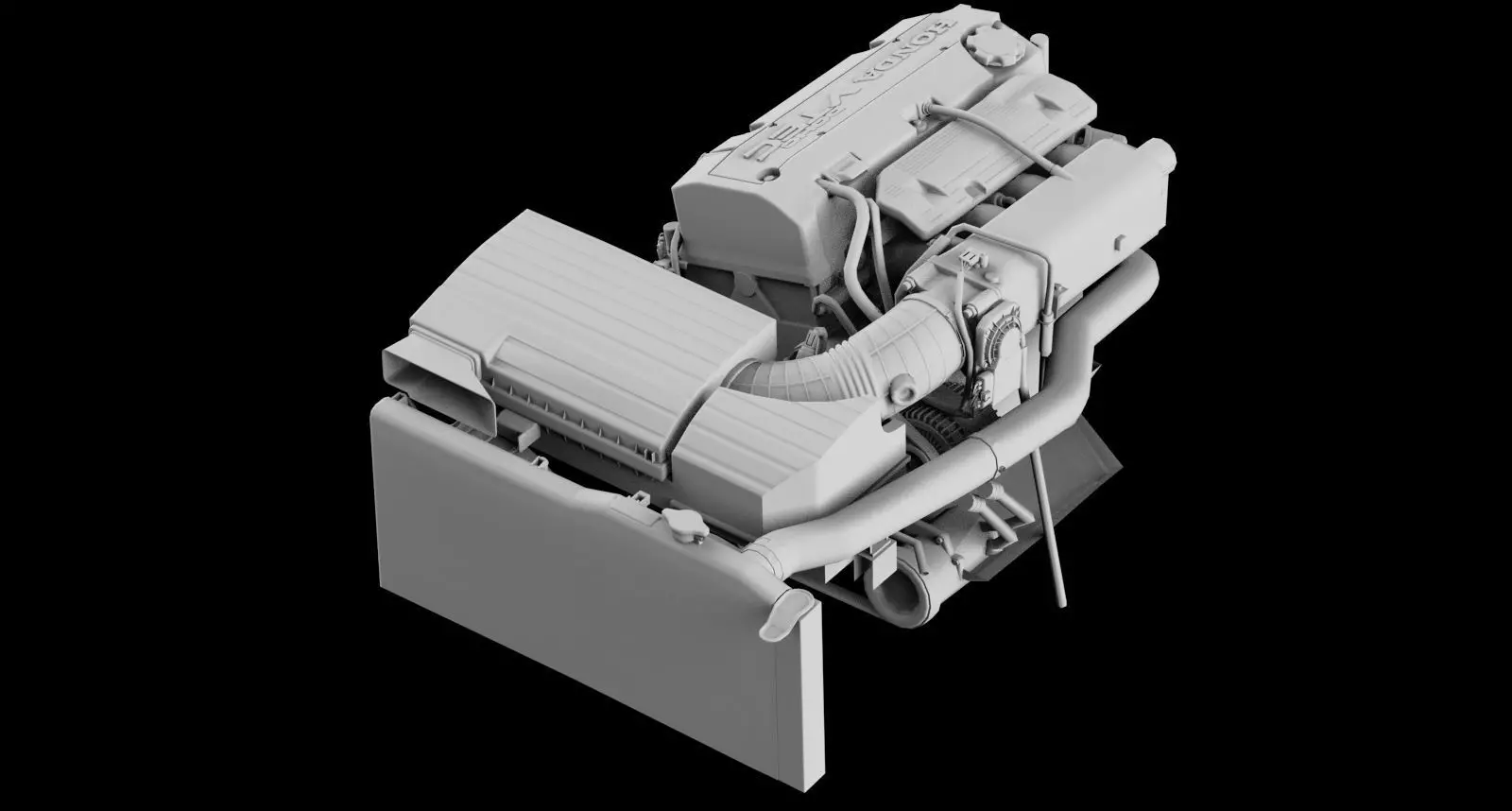 Honda F20C S2000 Engine Low-poly 3D model_7