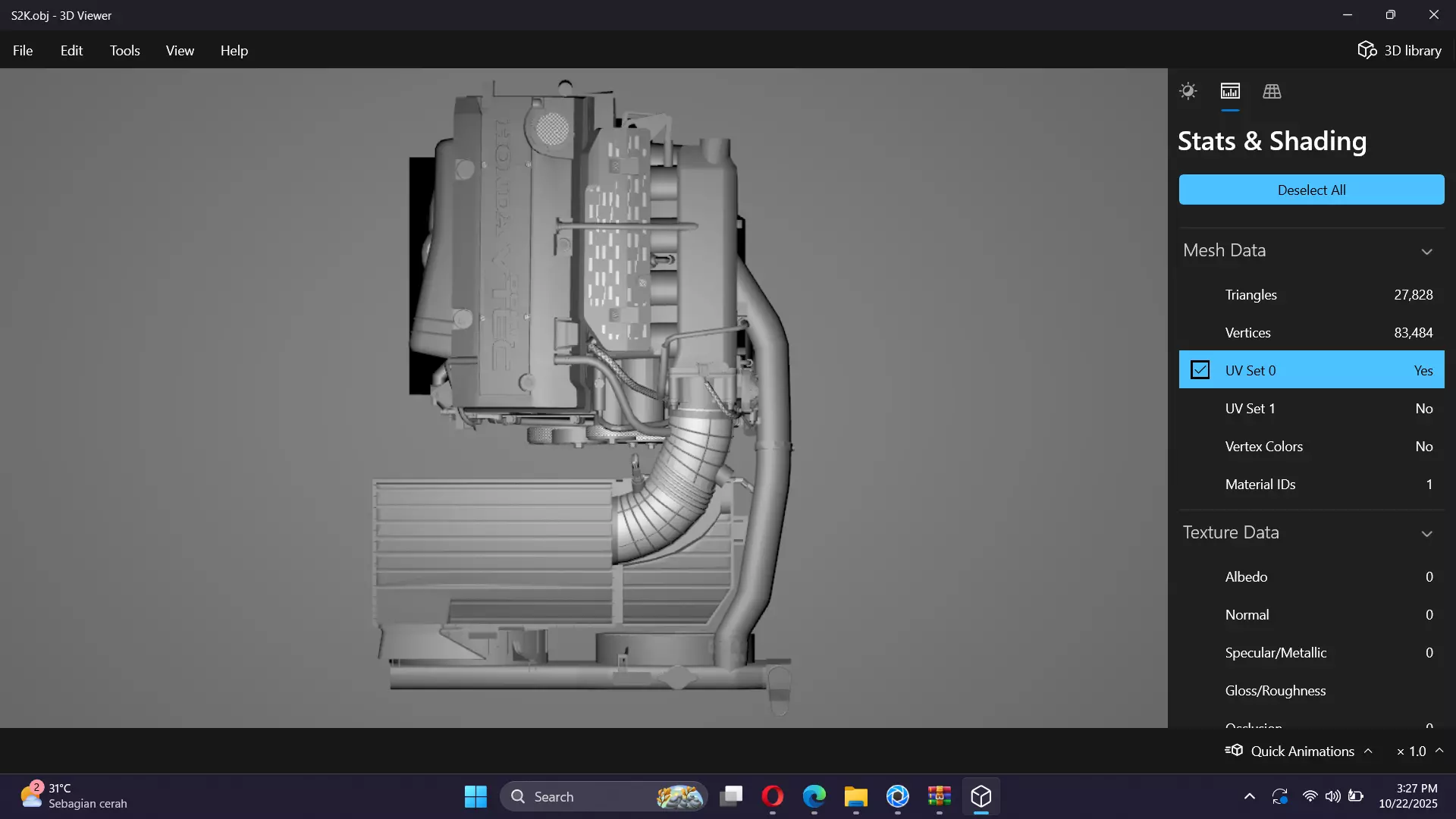 Honda F20C S2000 Engine Low-poly 3D model_18