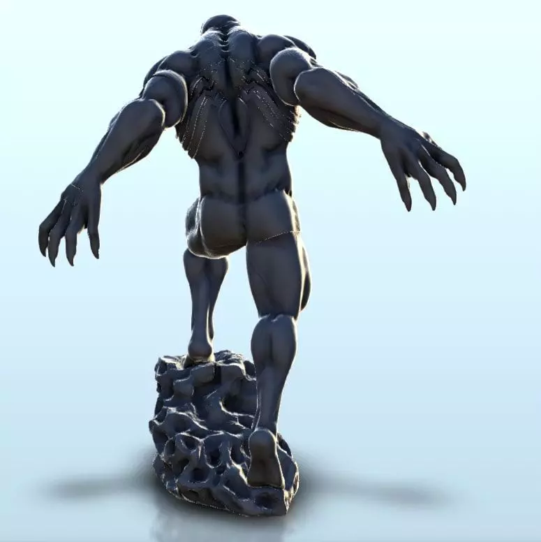 Venom on rock 15 - Modern WW2 WW1 World War Diaroma Wargaming RP 3D print model_19