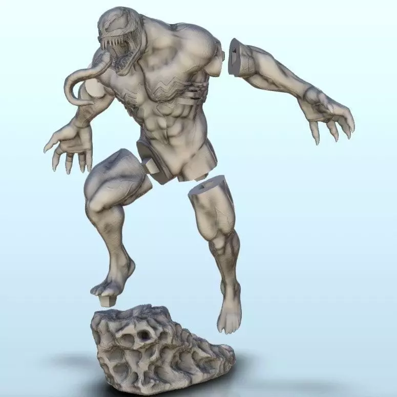 Venom on rock 15 - Modern WW2 WW1 World War Diaroma Wargaming RP 3D print model_11
